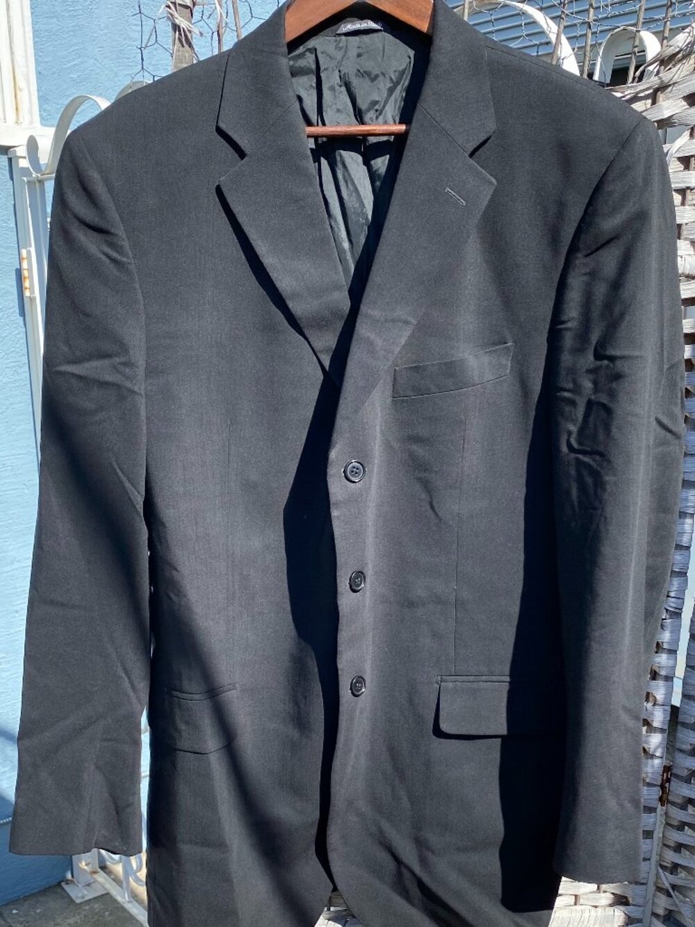 1990s Missoni Men's Suit Jackets Blazer Black Vintage Made in Italy 44L